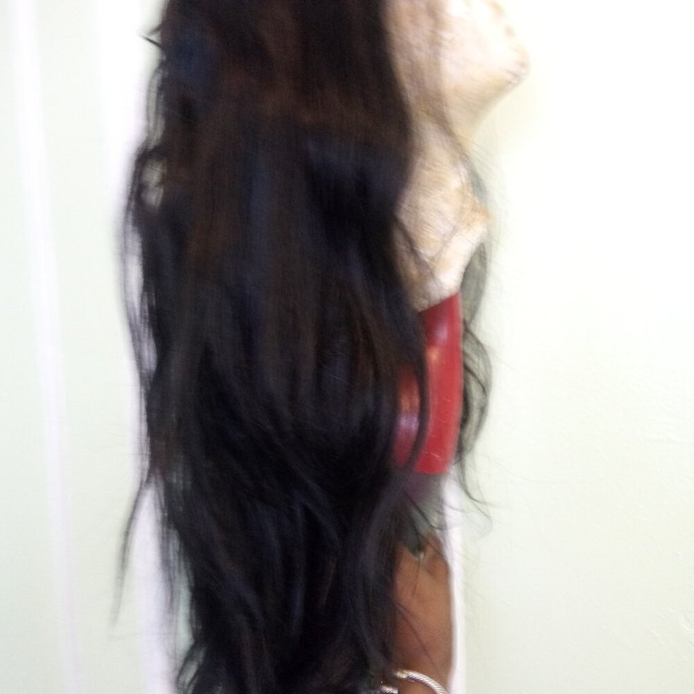 synthetic hair wig with closure about 24 inches